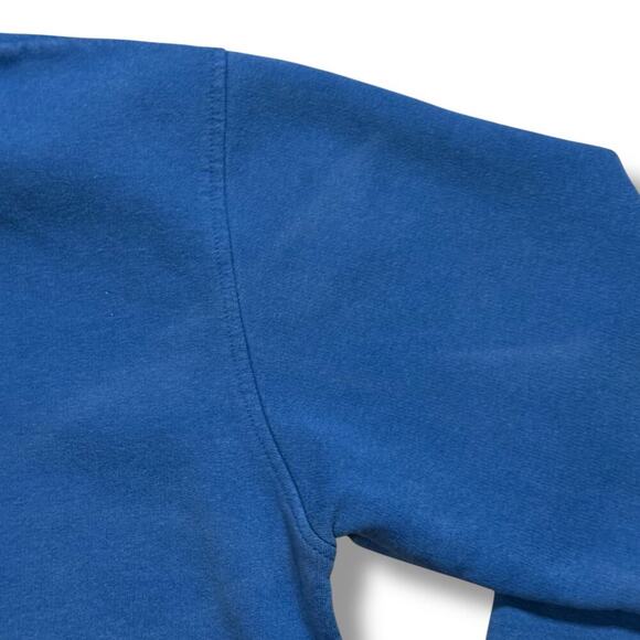 VTG Nike Hoodie Mens Blue Embroidered There is No Finish Line Pullover FADED L - Picture 11 of 13